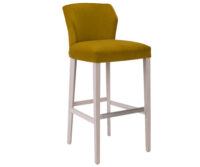 A yellow and white bar stool